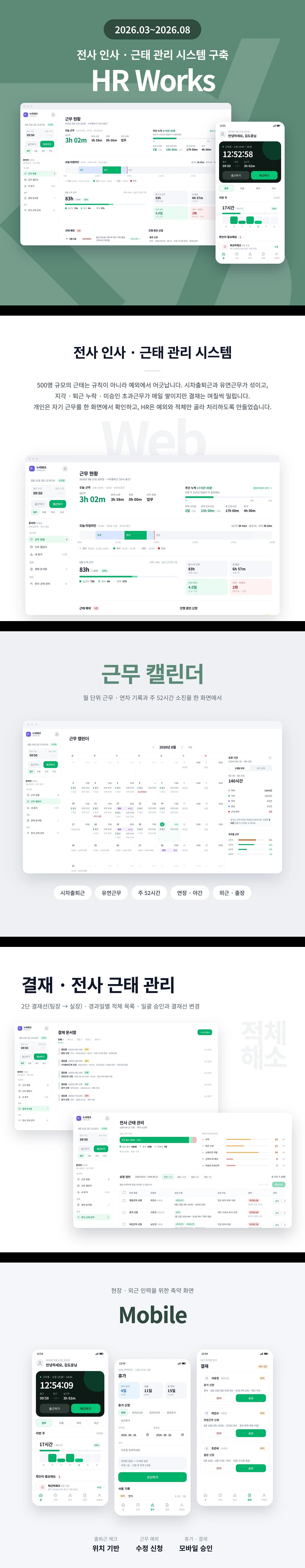 기업 인사·근태·휴가·전자결재 통합 HR 운영 시스템 구축 | HRWorks 상세 이미지